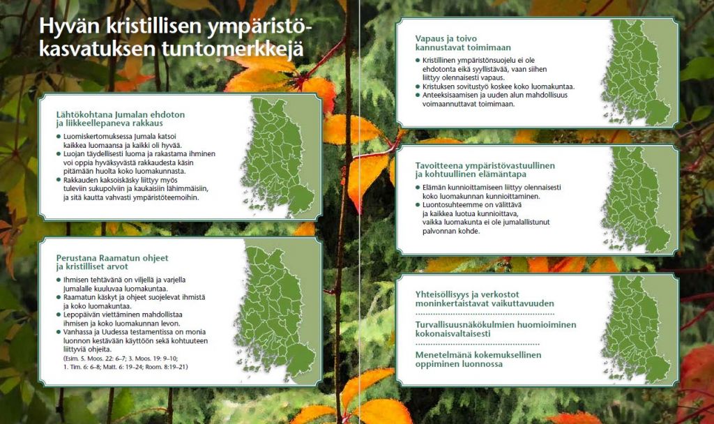 Lehtileikkeessä kristillisen ympäristökasvatuksen tuntomerkkejä