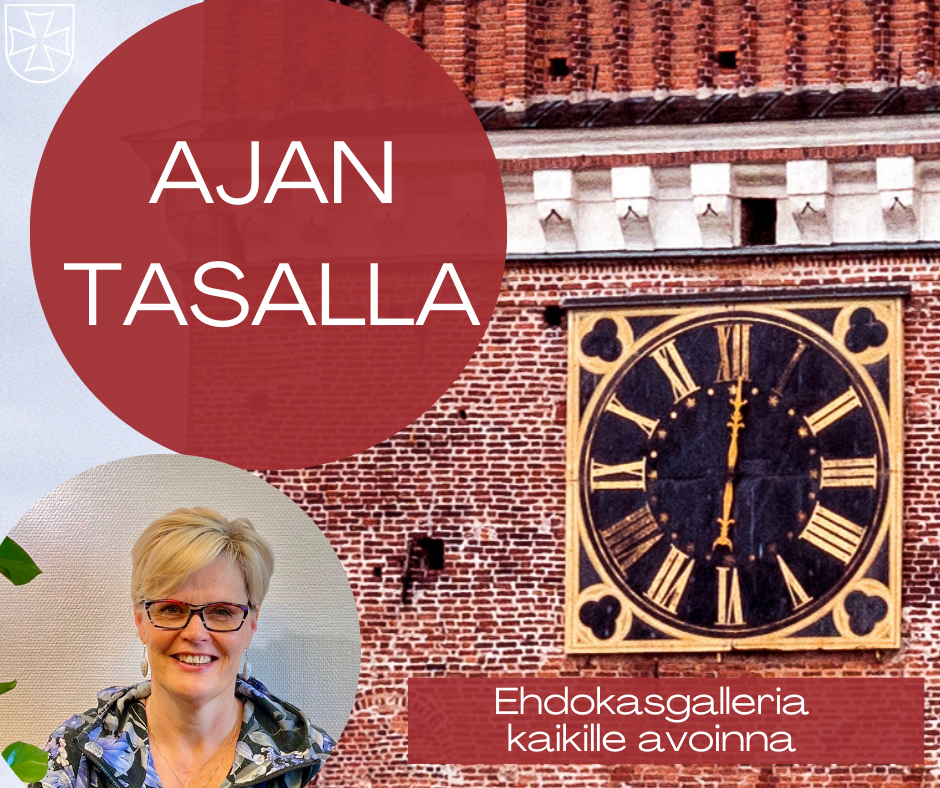 Ajantassalla-mainos, jossa teksti Ehdokasgalleria avoinna kaikille.