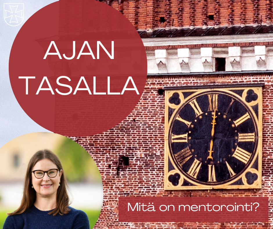 Ajantasalla -kirjoituksen mainos, jossa teksti mitä on mentorointi?