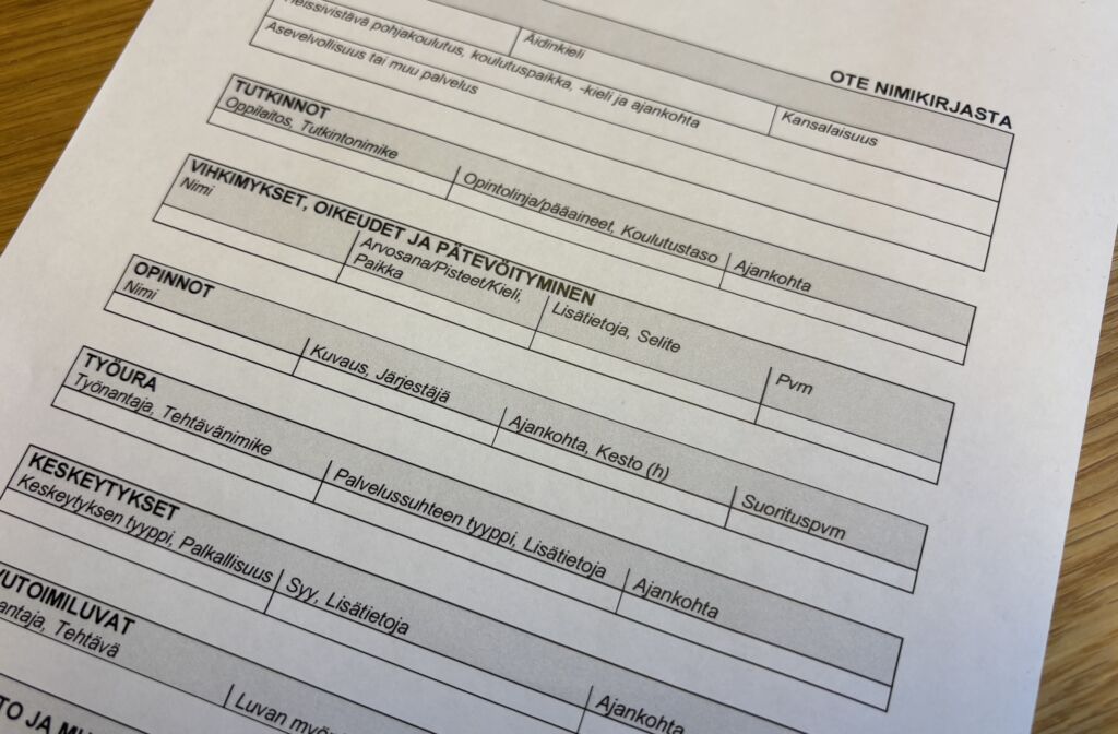 Kuva nimikirjasta